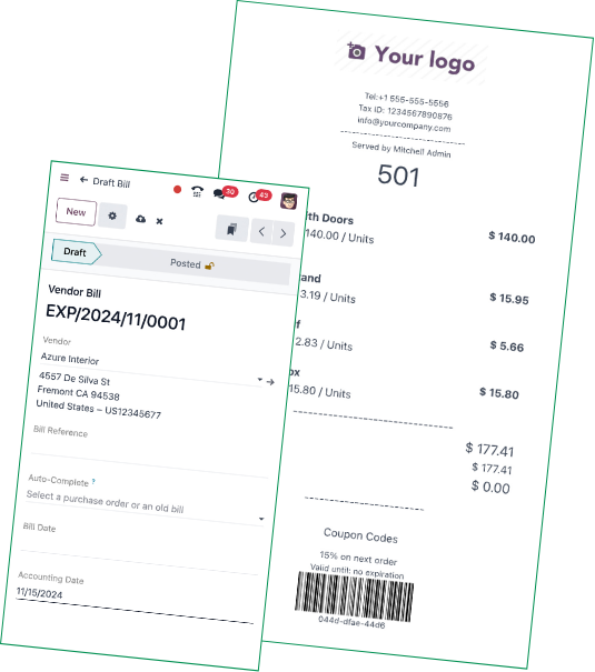 ERP System, Inventory System, Purchasing System, POS System,  Accounting System, Manufacturing System, CRM System, Appointment System, Supply Chain, Marketing, HR System, Multi-Company Consolidation System,  E-commerce Platform, Fleet Management, Multi-Currency Support, Student & Instructor Portals, Procurement & Replenishment System, Website Builder,  Wholesale and Distribution System